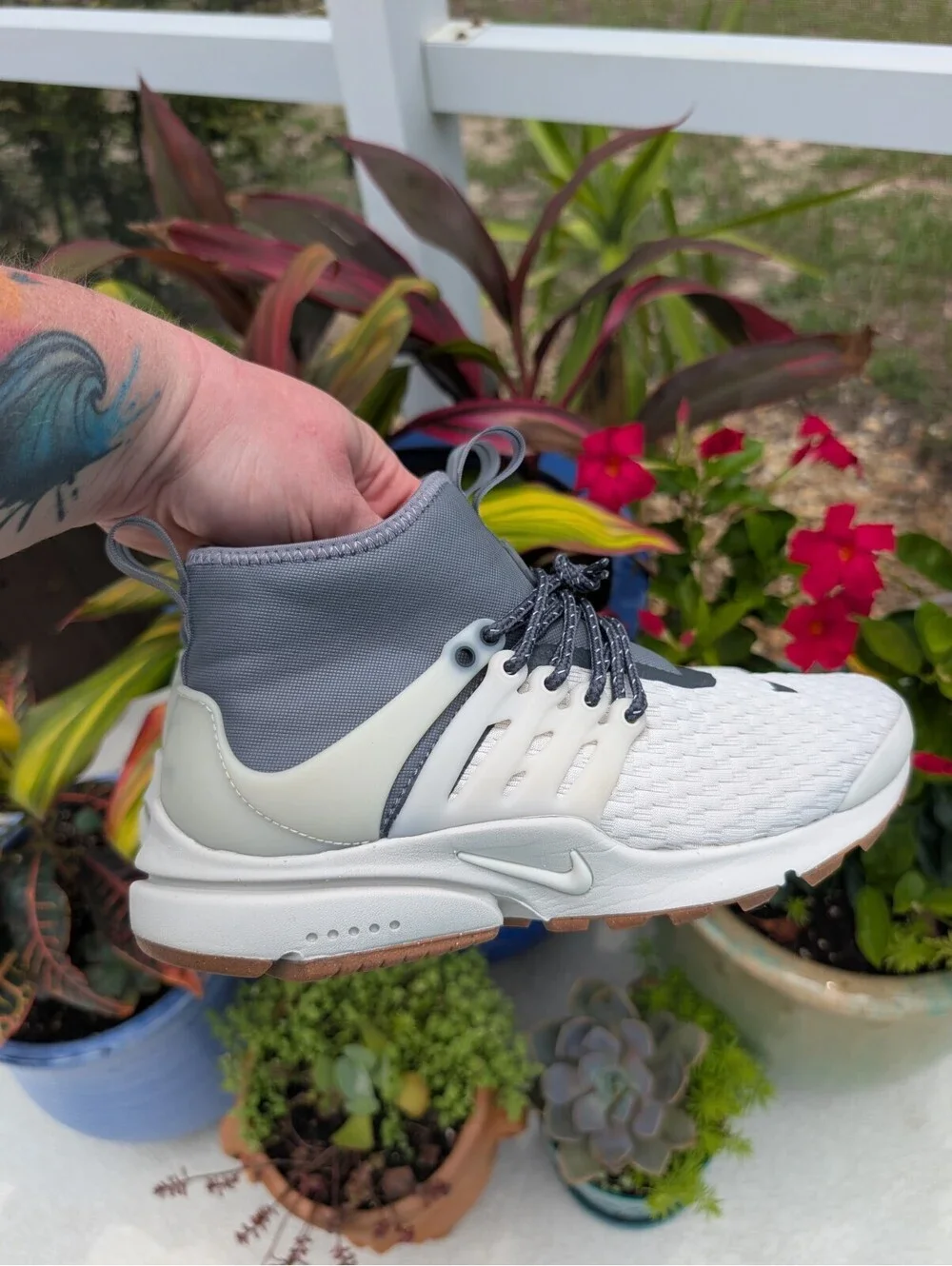 Nike Air Presto Mid Utility Women's Size 8 Light Bone Off White Silver Gorpcore